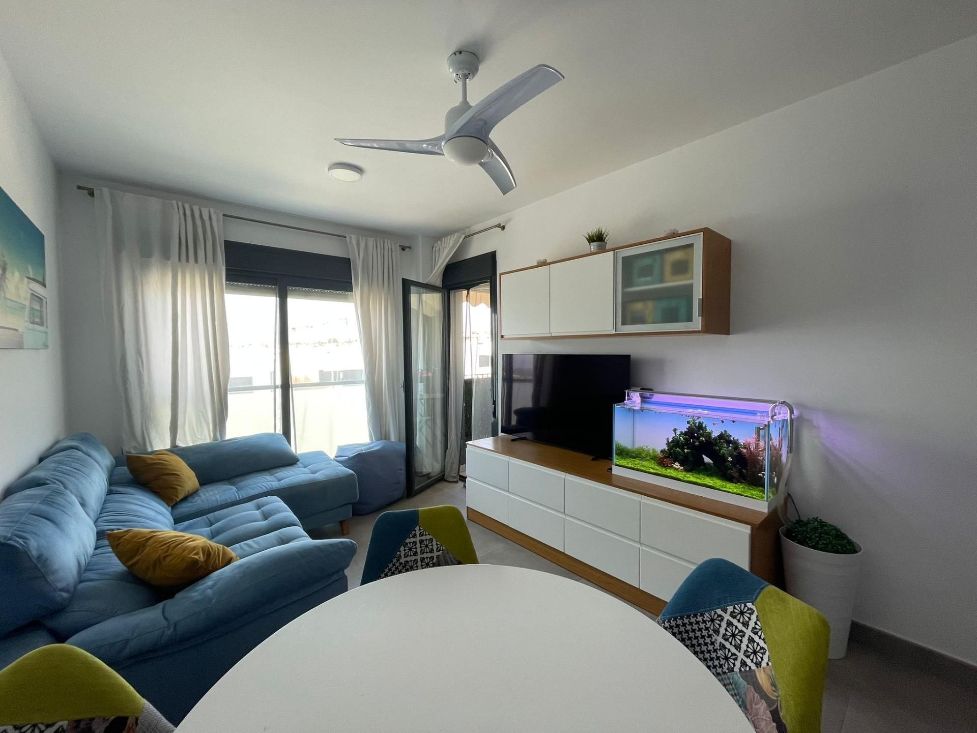 Sala d'estar de Apartament en venda en  Murcia Capital amb Aire condicionat, Jardí privat i Terrassa