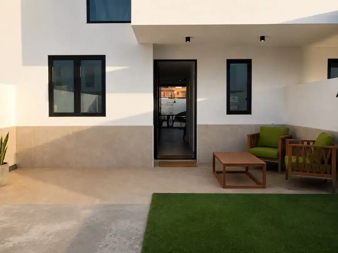 Terrassa de Dúplex de lloguer en La Oliva amb Jardí privat, Piscina i Moblat