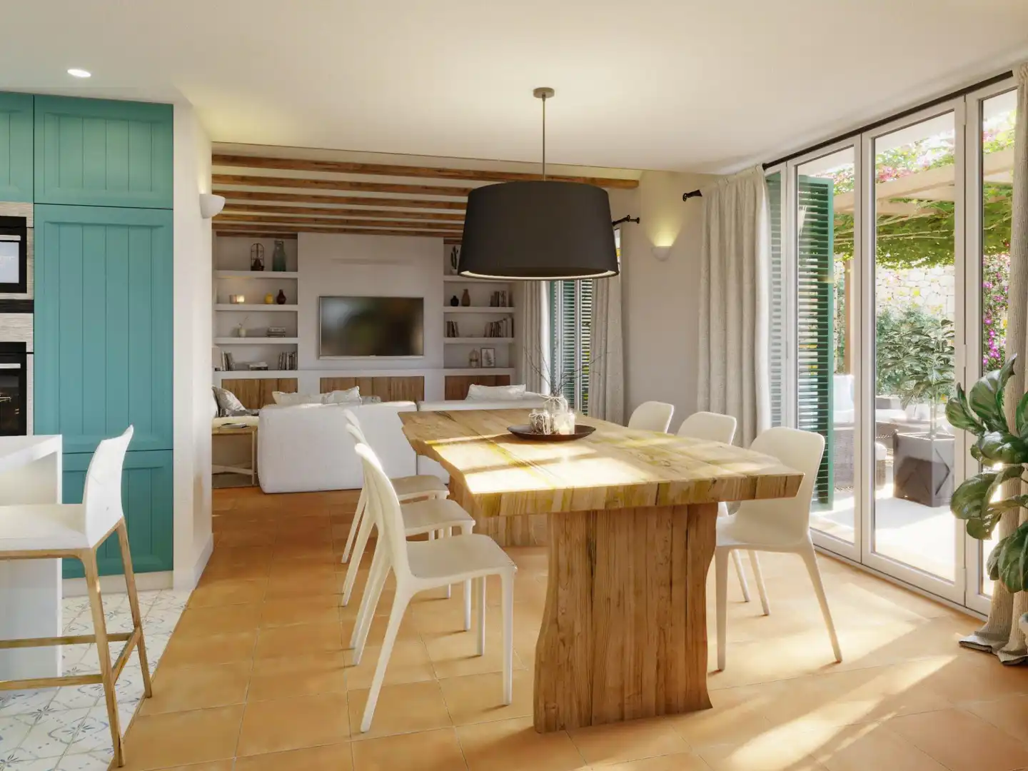 Comedor de Casa o chalet en venta en Jávea / Xàbia con Jardín privado, Terraza y Piscina comunitaria
