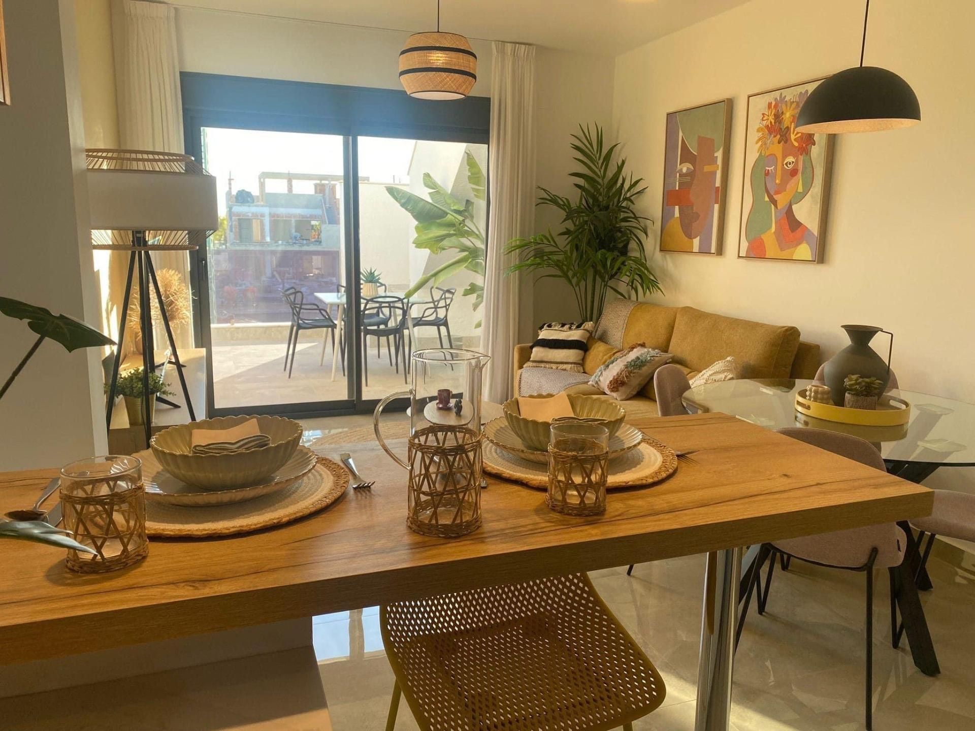 Esszimmer von Wohnungen zum Verkauf in Pilar de la Horadada mit Privatgarten, Terrasse und Abstellraum