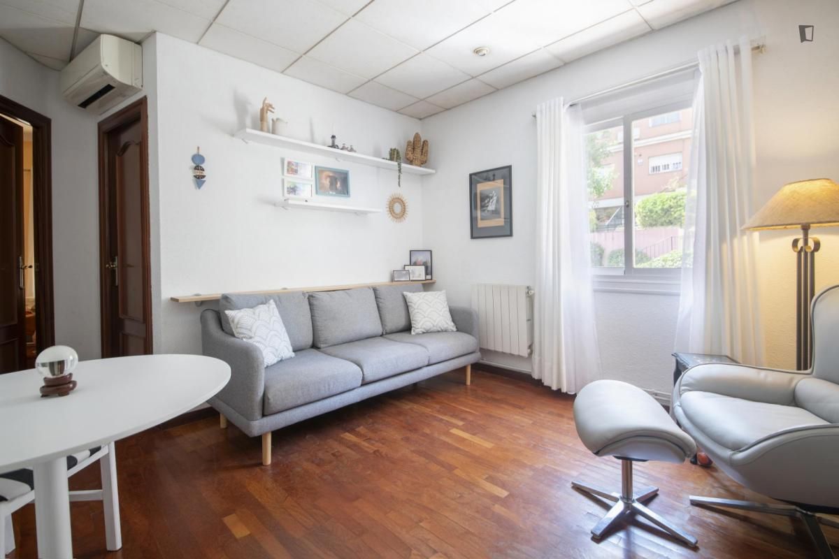 Sala d'estar de Apartament de lloguer en  Barcelona Capital amb Aire condicionat, Moblat i Forn