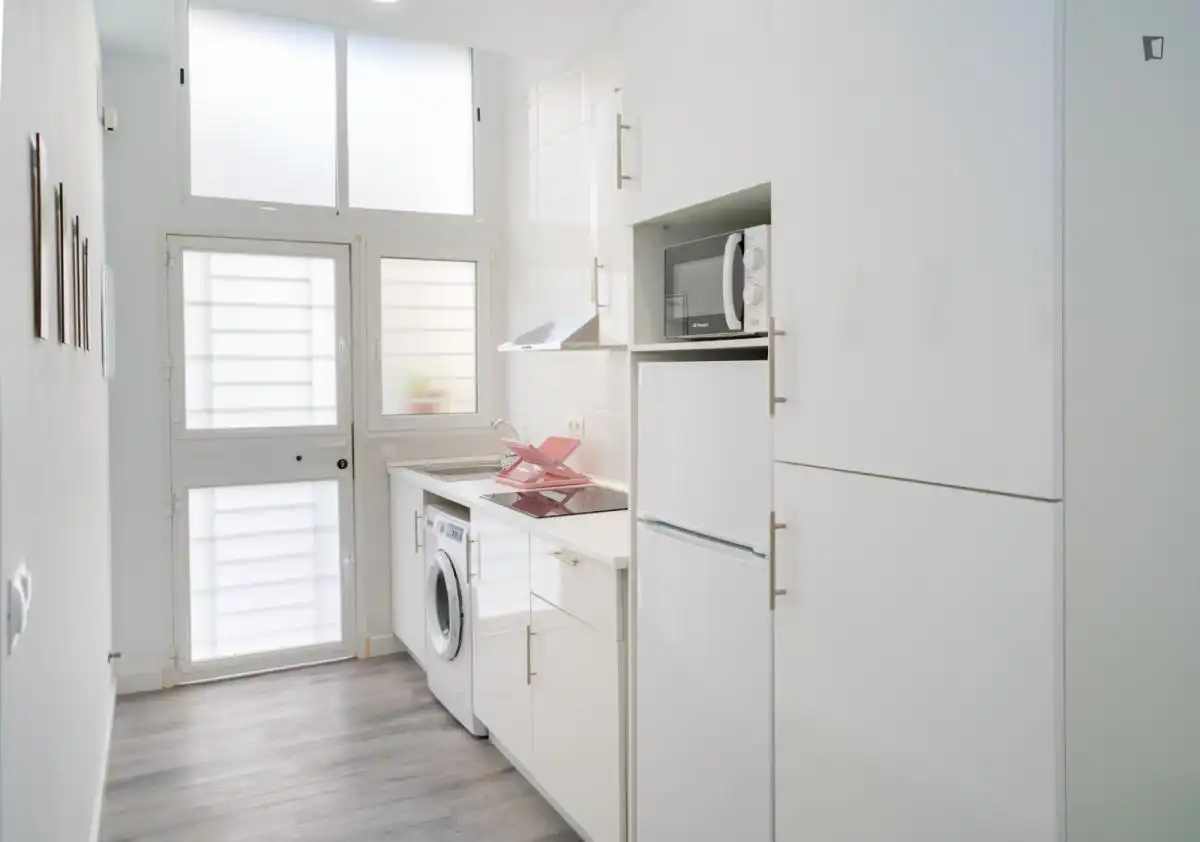 Cuina de Estudi de lloguer en Málaga amb Aire condicionat, Calefacció i Moblat