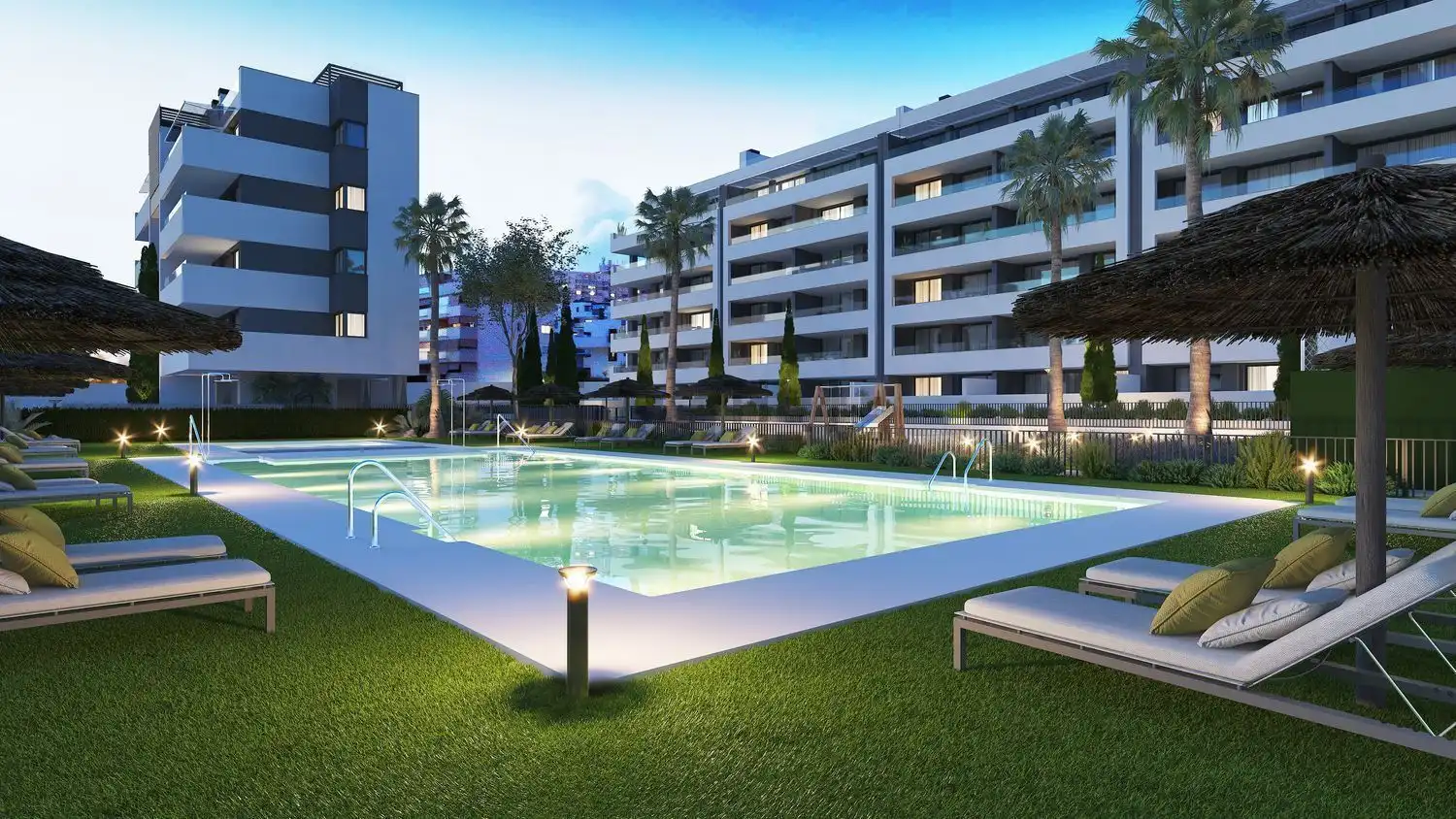 Piscina de Pis de lloguer en Torremolinos amb Aire condicionat, Calefacció i Terrassa