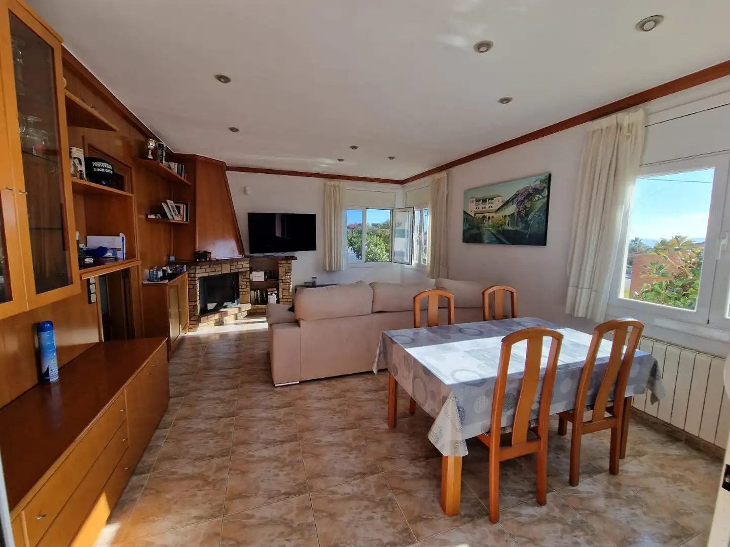 Wohnzimmer von Haus oder Chalet zum Verkauf in Sant Pere de Vilamajor mit Klimaanlage, Heizung und Privatgarten