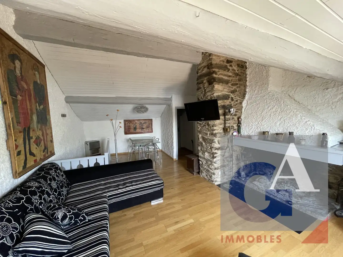 Sala de estar de Casa adosada en venta en Queralbs con Amueblado
