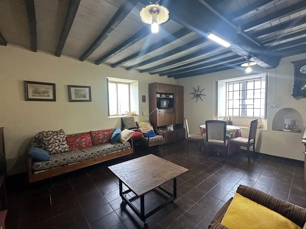 Sala de estar de Casa o chalet en venta en O Pino  con Jardín privado, Terraza y Amueblado