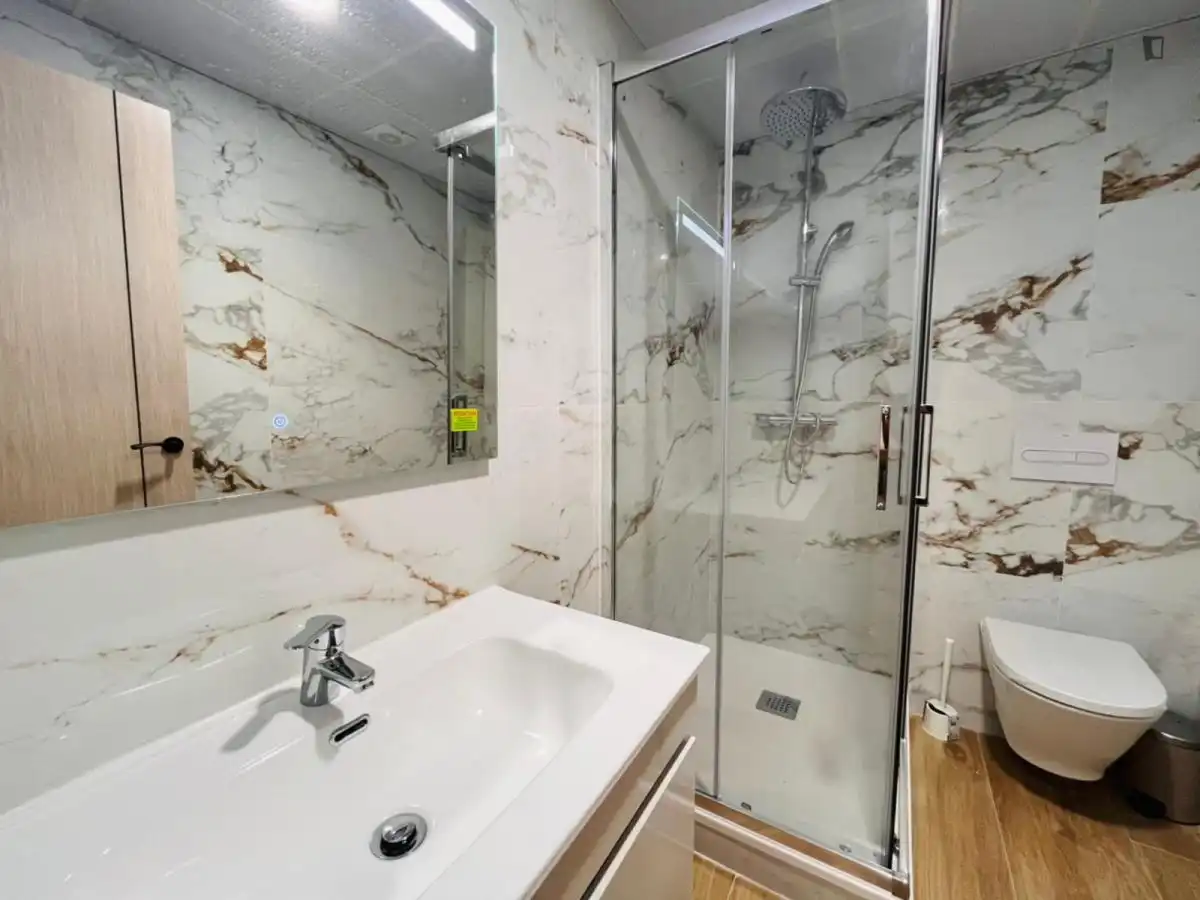 Baño de Apartamento de alquiler en Madrid con Aire acondicionado, Calefacción y Amueblado