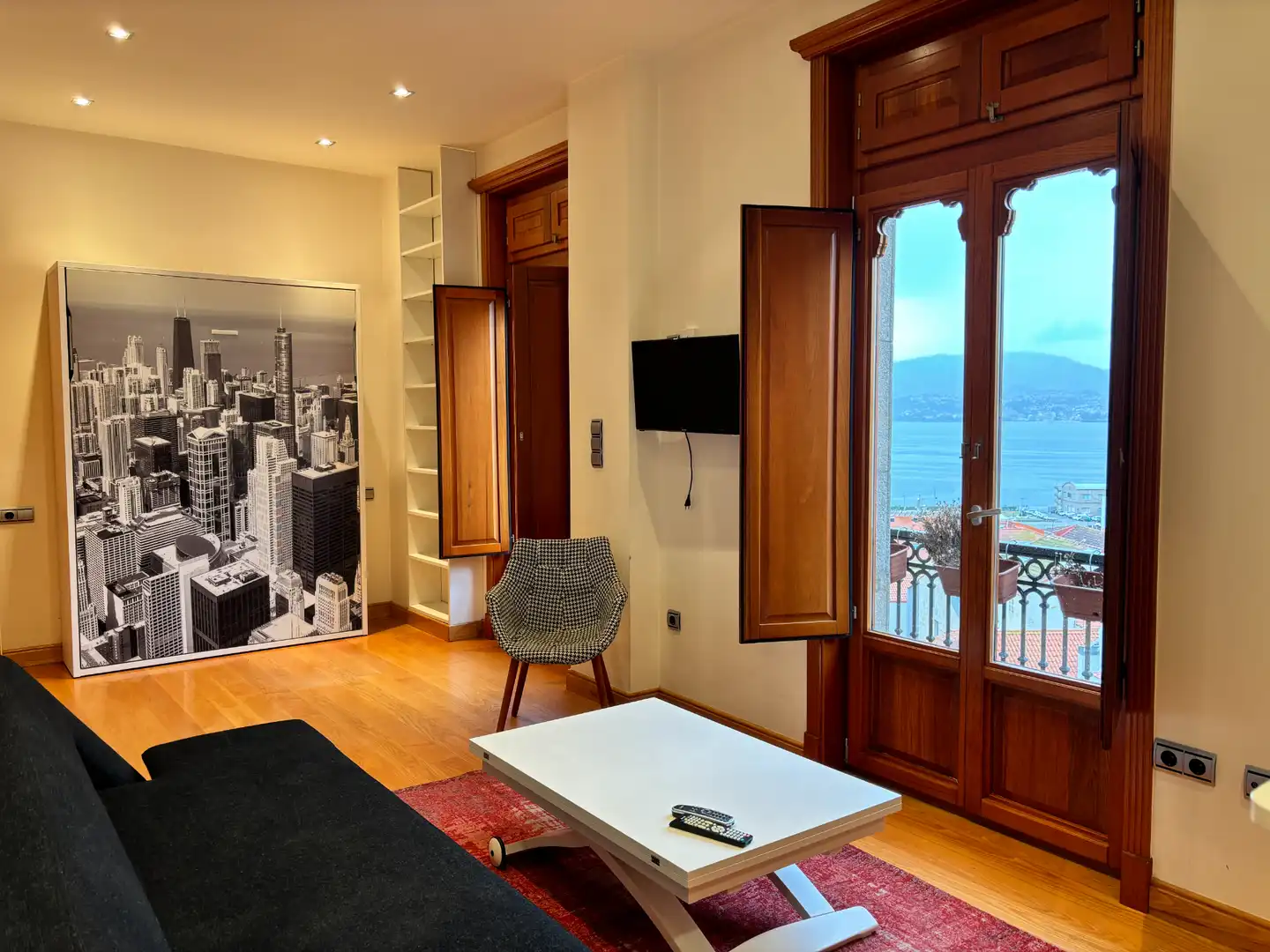 Sala de estar de Estudio de alquiler en Vigo  con Calefacción, Amueblado y Horno