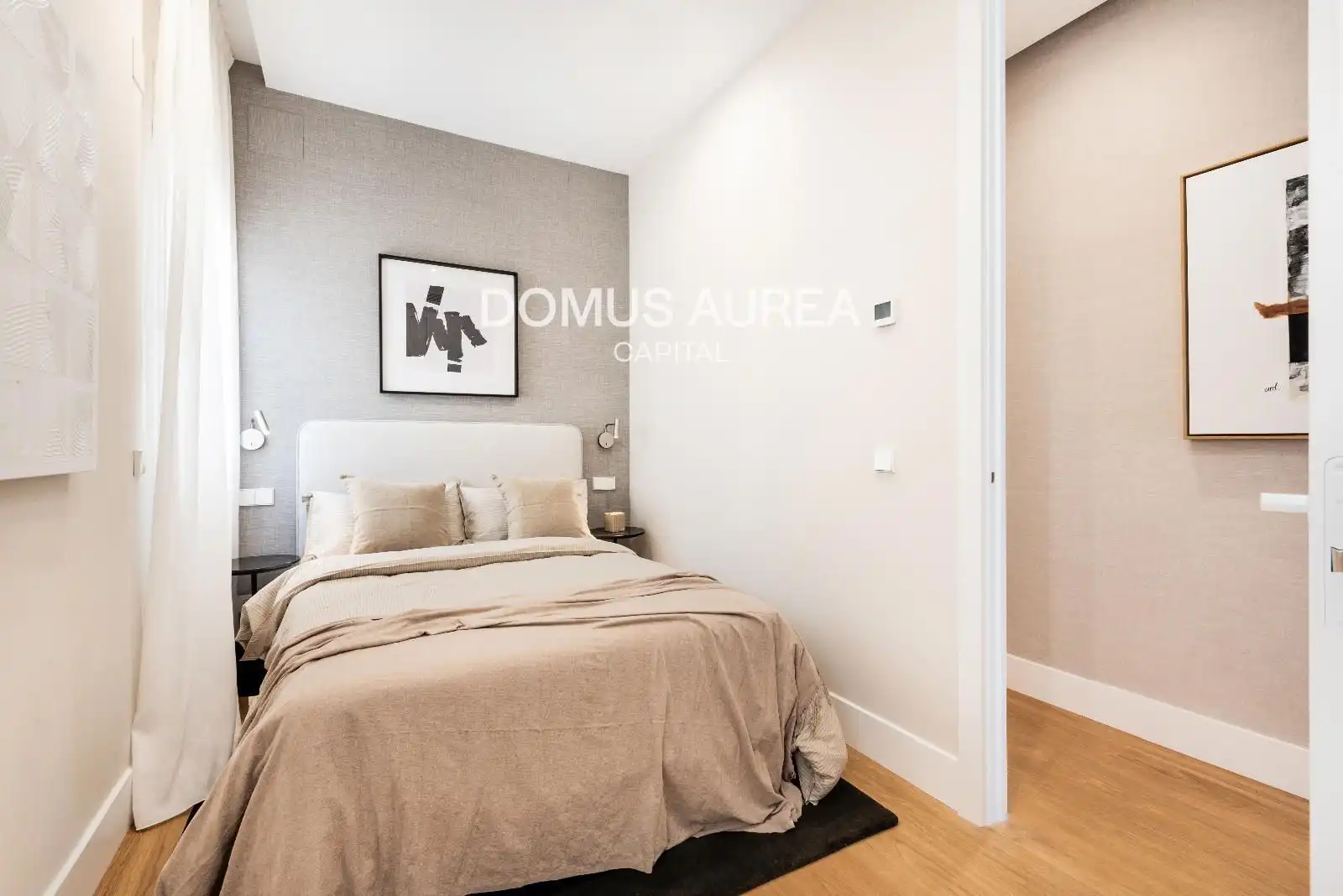 Schlafzimmer von Wohnung zum Verkauf in Madrid mit Klimaanlage, Parkett und Möbliert