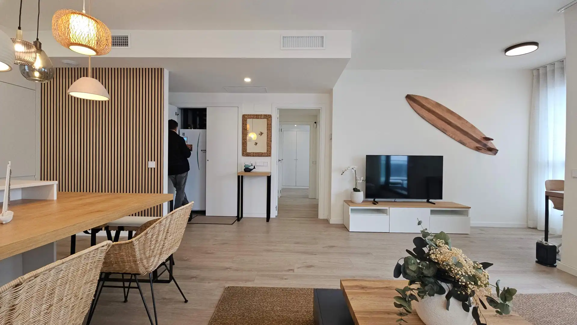 Living room of Flat for rent in Badalona  with Air Conditioner, Furnished and Alarm