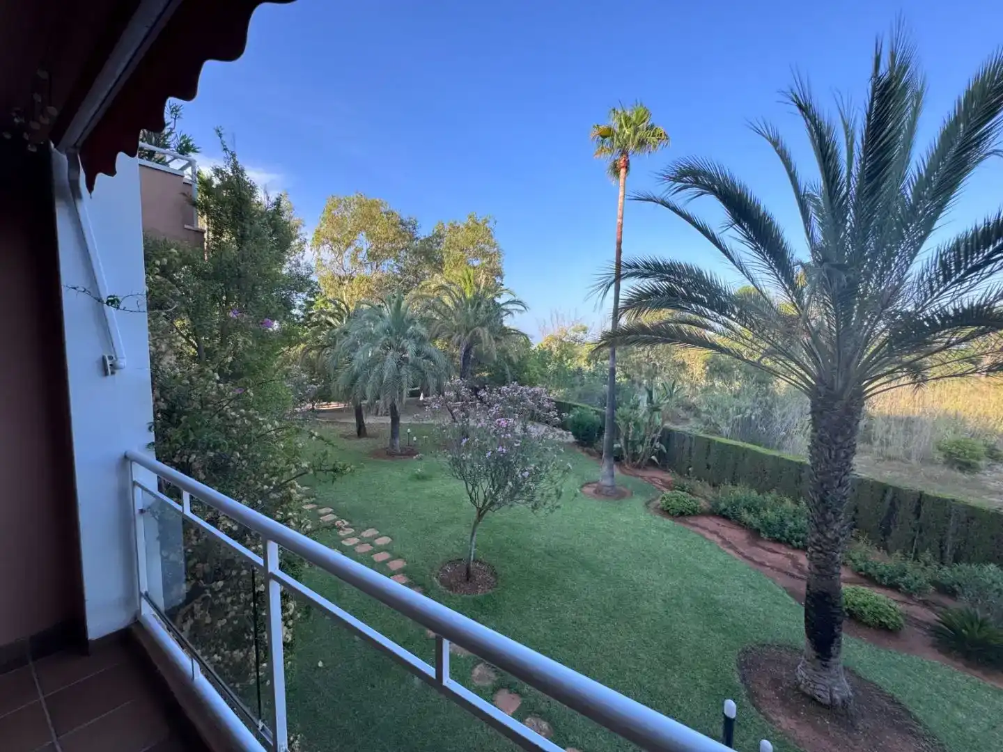 Garden of Apartments for rent in Oliva  with Air Conditioner, Swimming Pool and Balcony