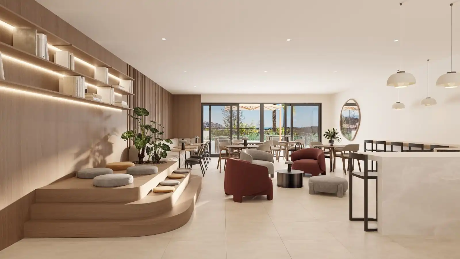 Sala de estar de Apartamento en venta en Mijas con Piscina comunitaria