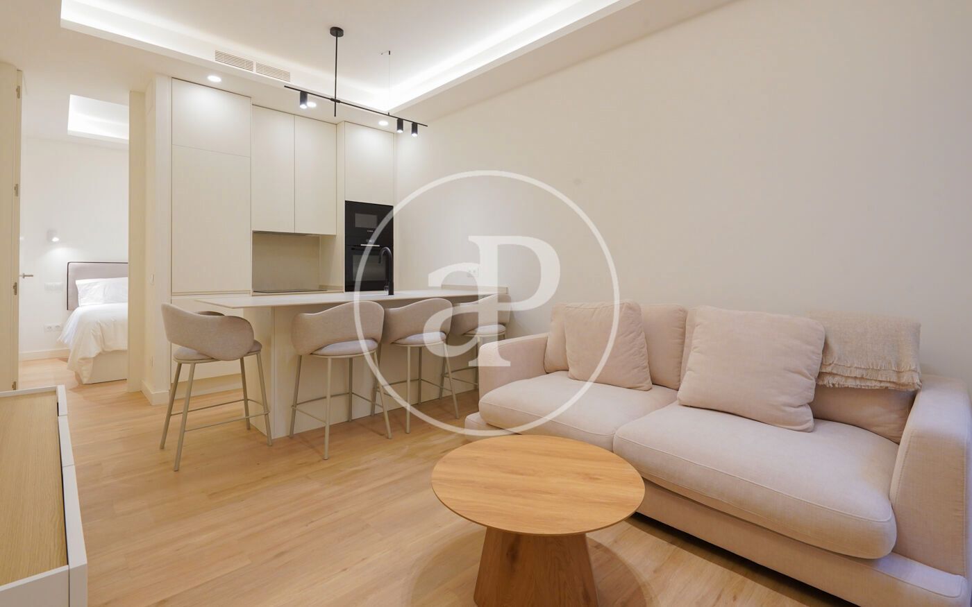 Sala d'estar de Pis de lloguer en  Madrid Capital amb Aire condicionat, Calefacció i Moblat