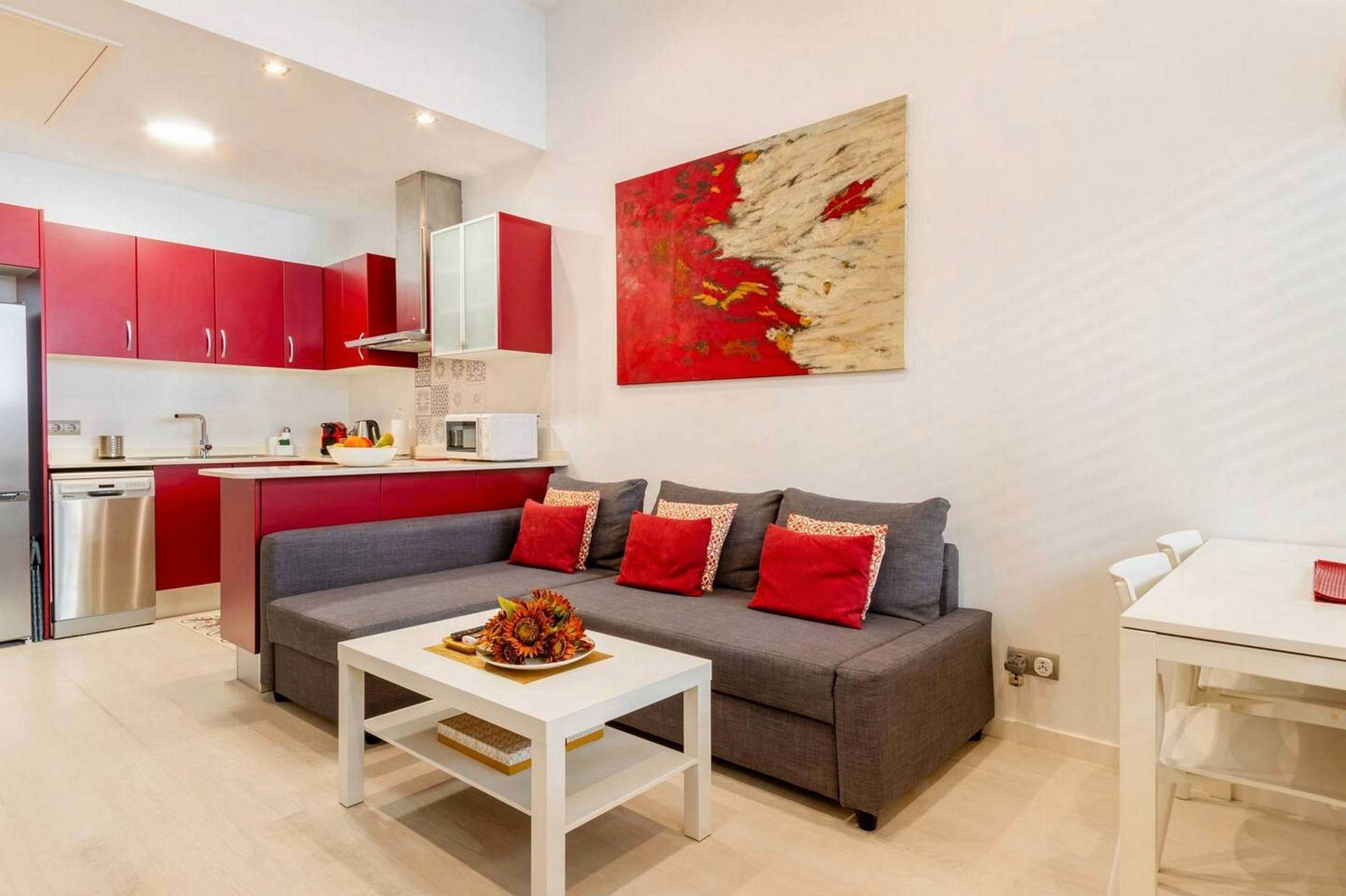 Sala d'estar de Pis de lloguer en  Barcelona Capital amb Aire condicionat, Calefacció i Moblat