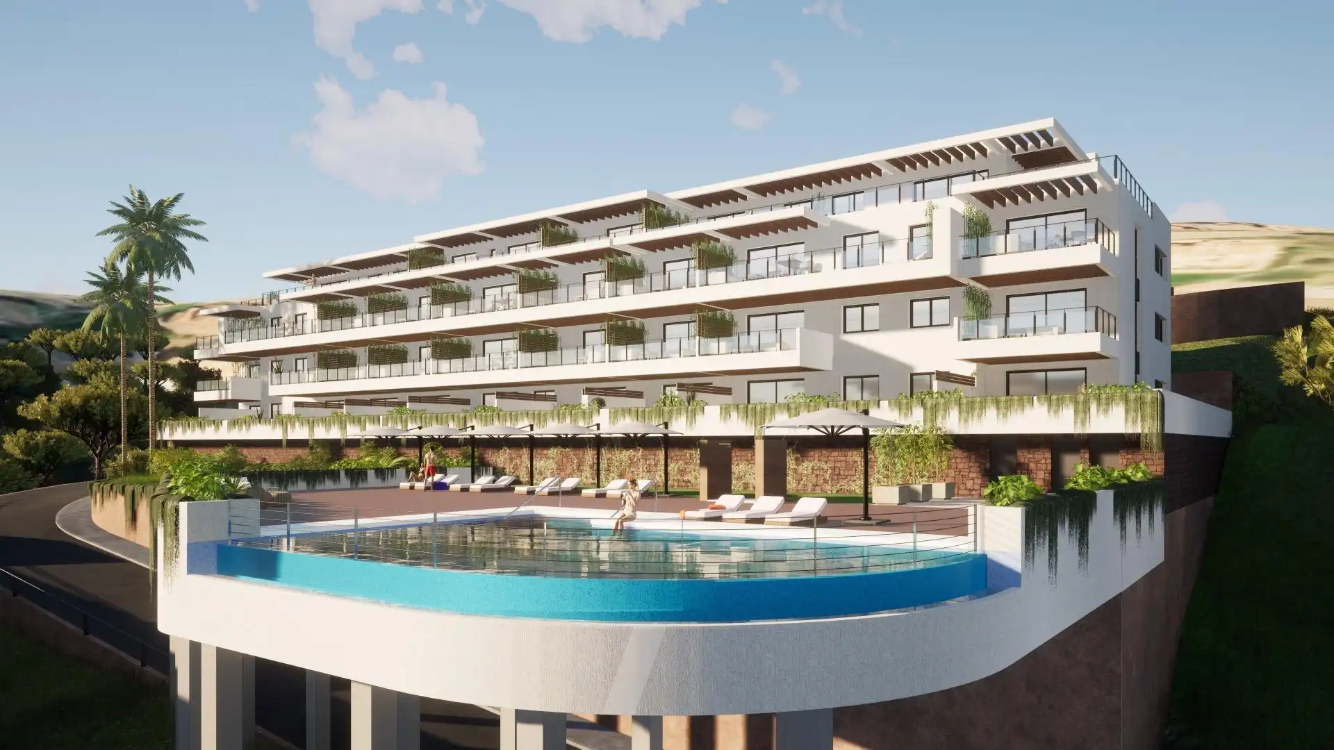 Piscina de Planta baja en venta en Mijas con Aire acondicionado, Jardín privado y Terraza