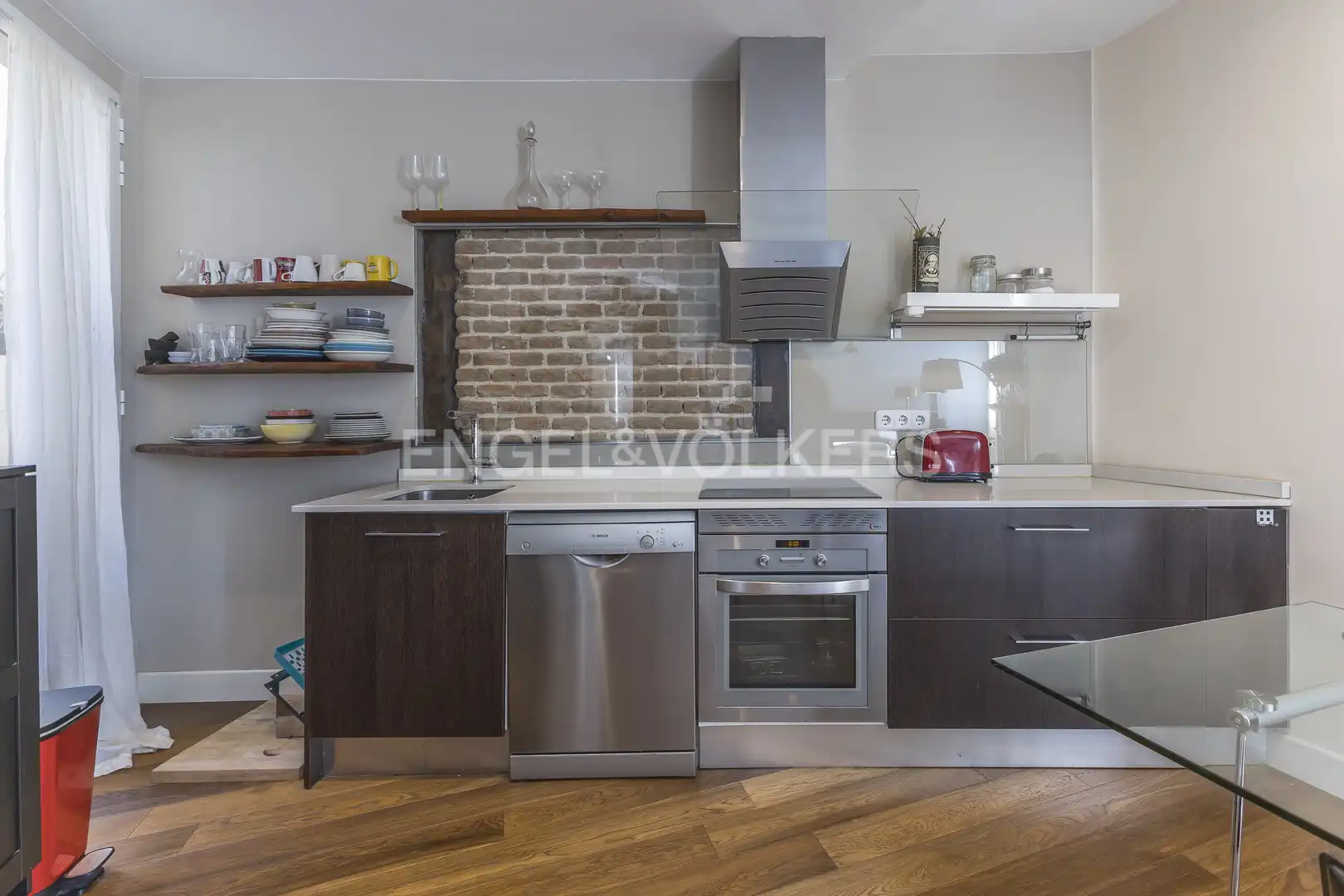 Kitchen of Flat for rent in Madrid  with Air Conditioner and Heating