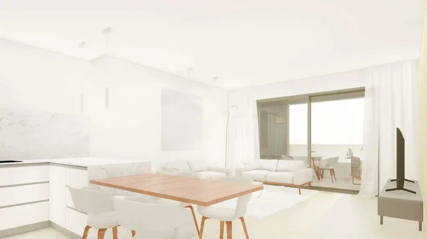 Sala d'estar de Apartament en venda en Villajoyosa / La Vila Joiosa amb Aire condicionat, Calefacció i Jardí privat