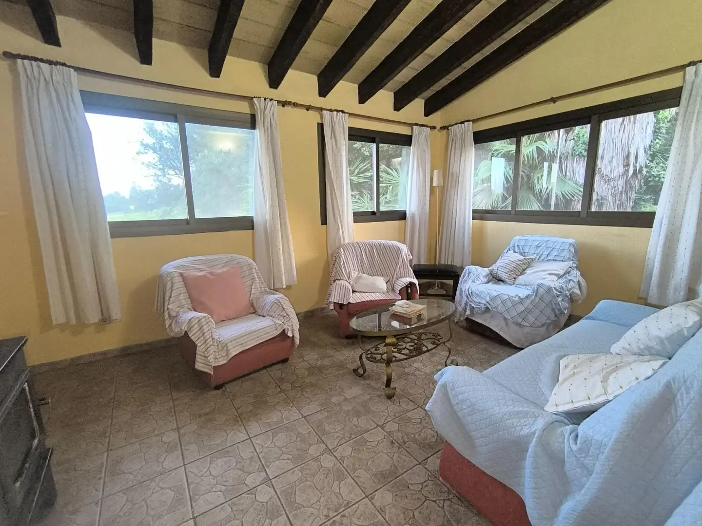 Sala de estar de Finca rústica en venta en Sant Joan con Aire acondicionado, Jardín privado y Terraza