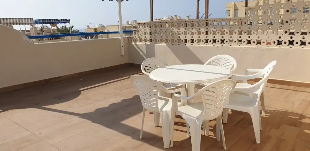 Terrace of Attic for rent in Garrucha  with Air Conditioner, Terrace and Swimming Pool