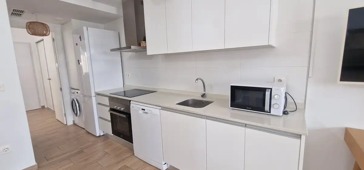 Cocina de Casa adosada de alquiler en Santa Pola con Aire acondicionado, Jardín privado y Amueblado