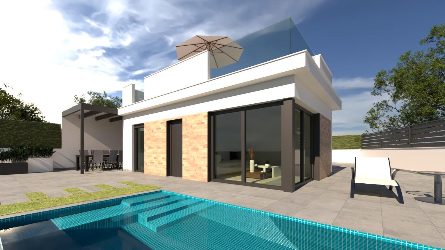 Swimming pool of Single-family semi-detached for sale in Los Alcázares  with Air Conditioner, Terrace and Swimming Pool