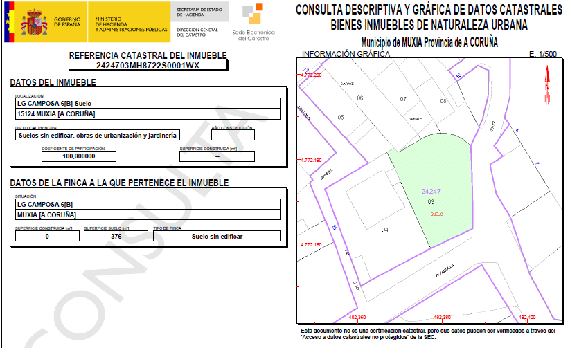 Terreno industrial en venta en C/. CAMPOSA, Muxía, -1, Muxía
