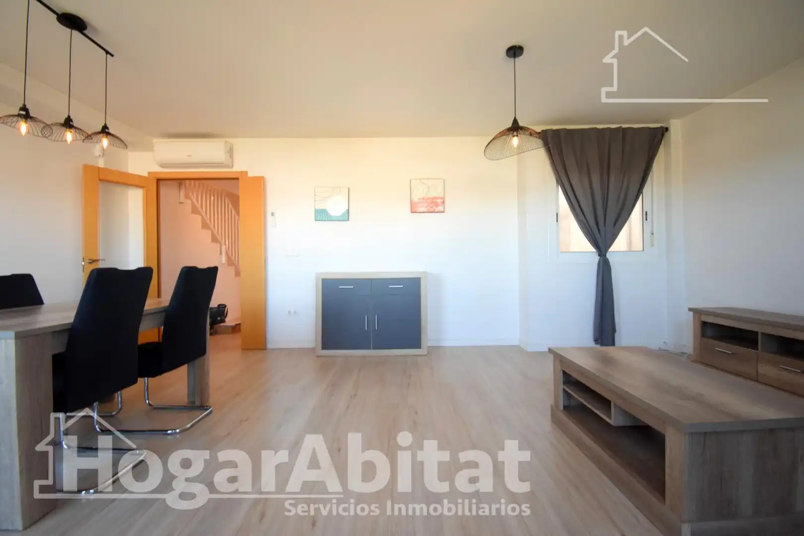 Living room of Attic for sale in Pedreguer  with Air Conditioner, Parquet flooring and Terrace