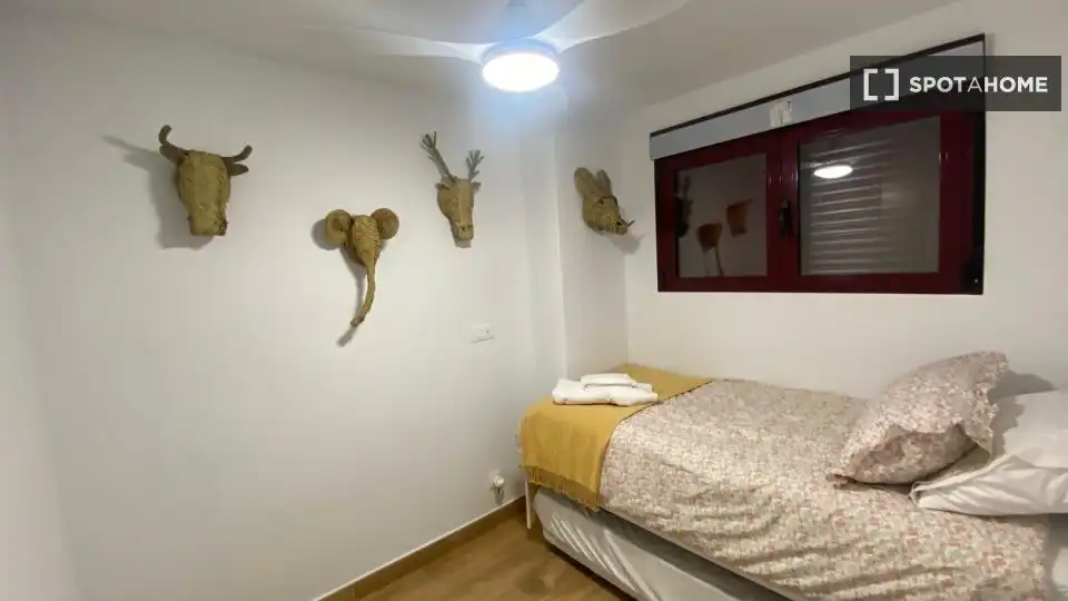 Bedroom of Apartments for share in Alicante / Alacant  with Air Conditioner, Terrace and Furnished