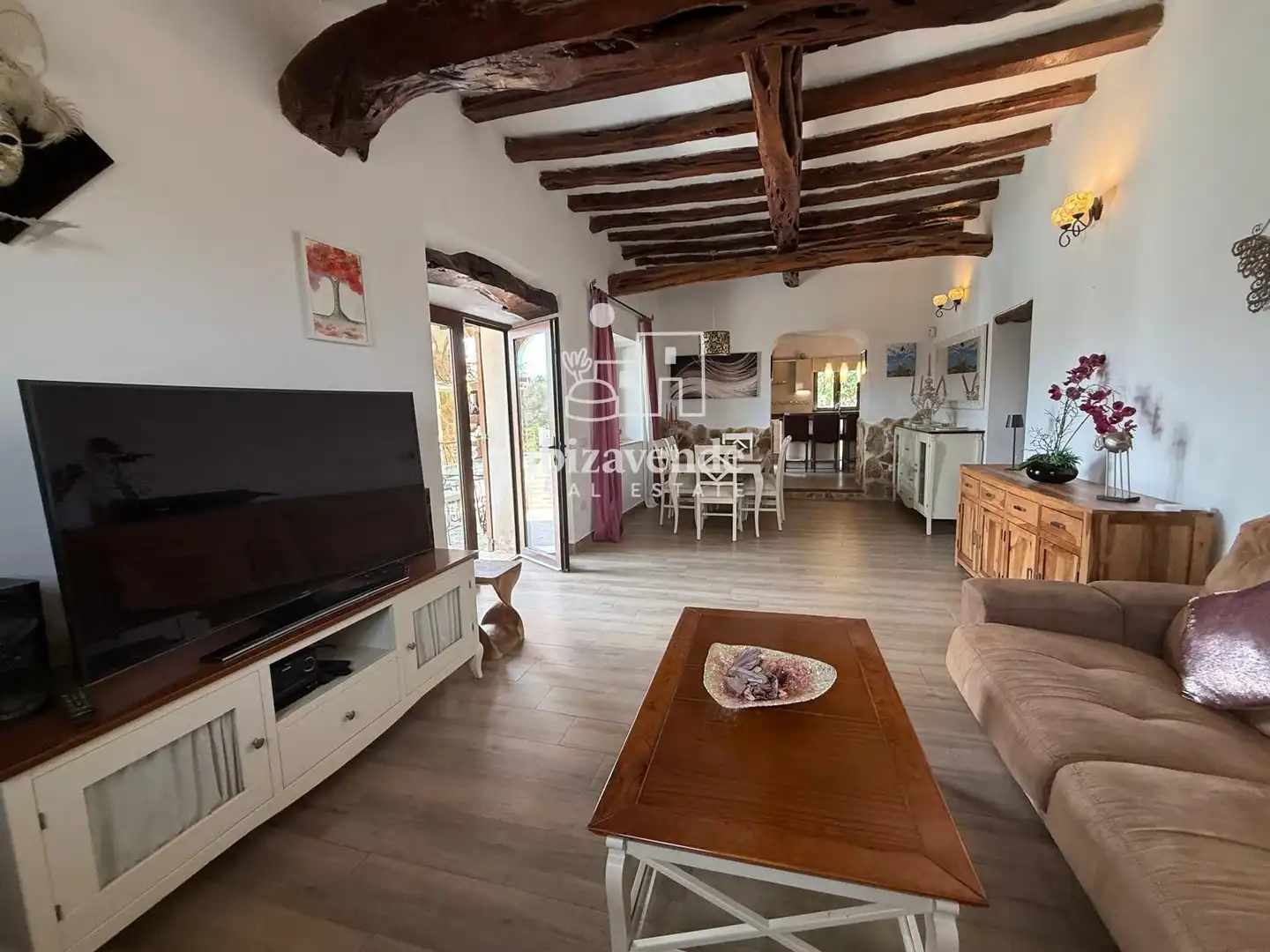Sala de estar de Casa o chalet de alquiler en Sant Josep de sa Talaia con Piscina y Amueblado