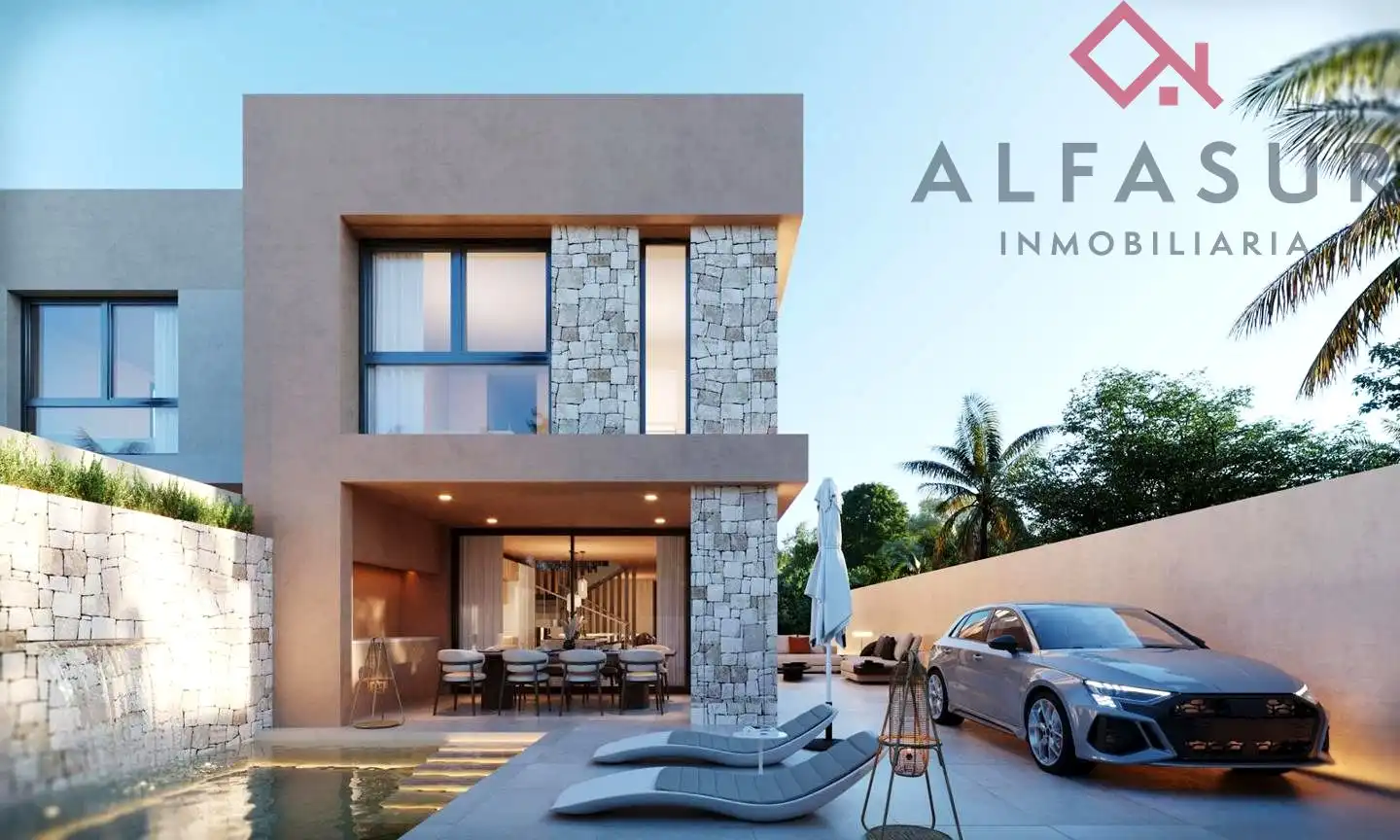 Vista exterior de Casa adosada en venta en Alhaurín de la Torre con Jardín privado y Piscina