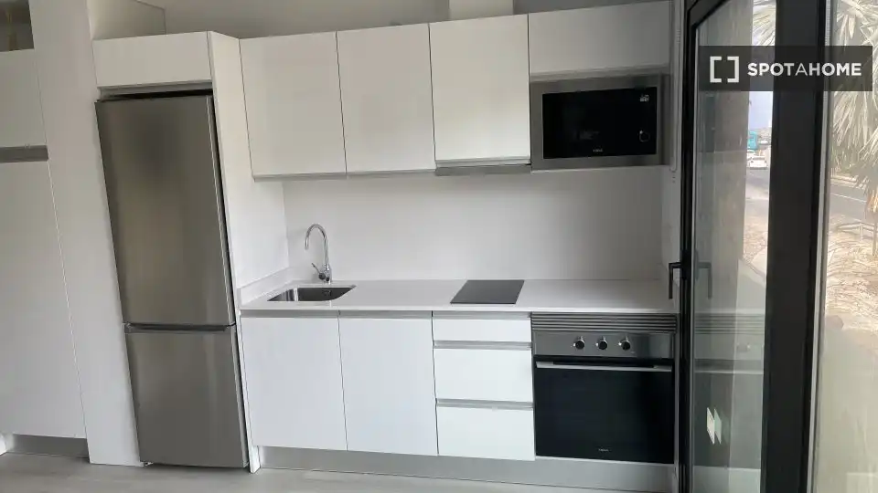 Cocina de Estudio para compartir en Mogán con Aire acondicionado, Terraza y Amueblado