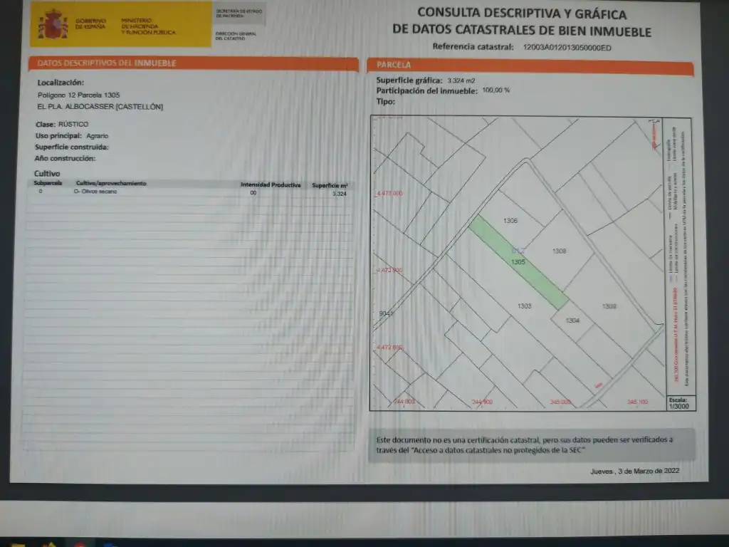 Rural land for sale in Albocàsser