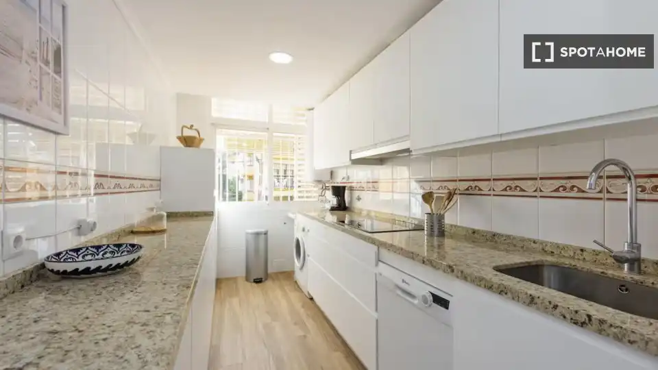 Kitchen of Apartments for share in Málaga  with Air Conditioner, Terrace and Furnished