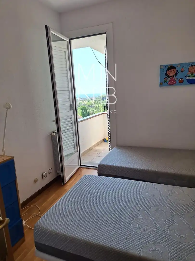 Schlafzimmer von Wohnung zur Miete in Sant Vicenç de Montalt mit Klimaanlage, Heizung und Terrasse