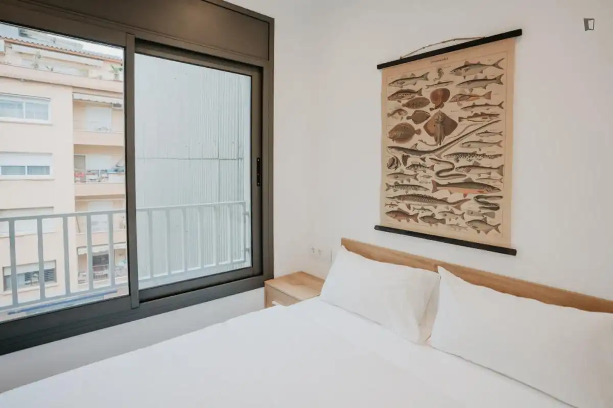 Schlafzimmer von Wohnungen zur Miete in Terrassa mit Klimaanlage, Heizung und Möbliert