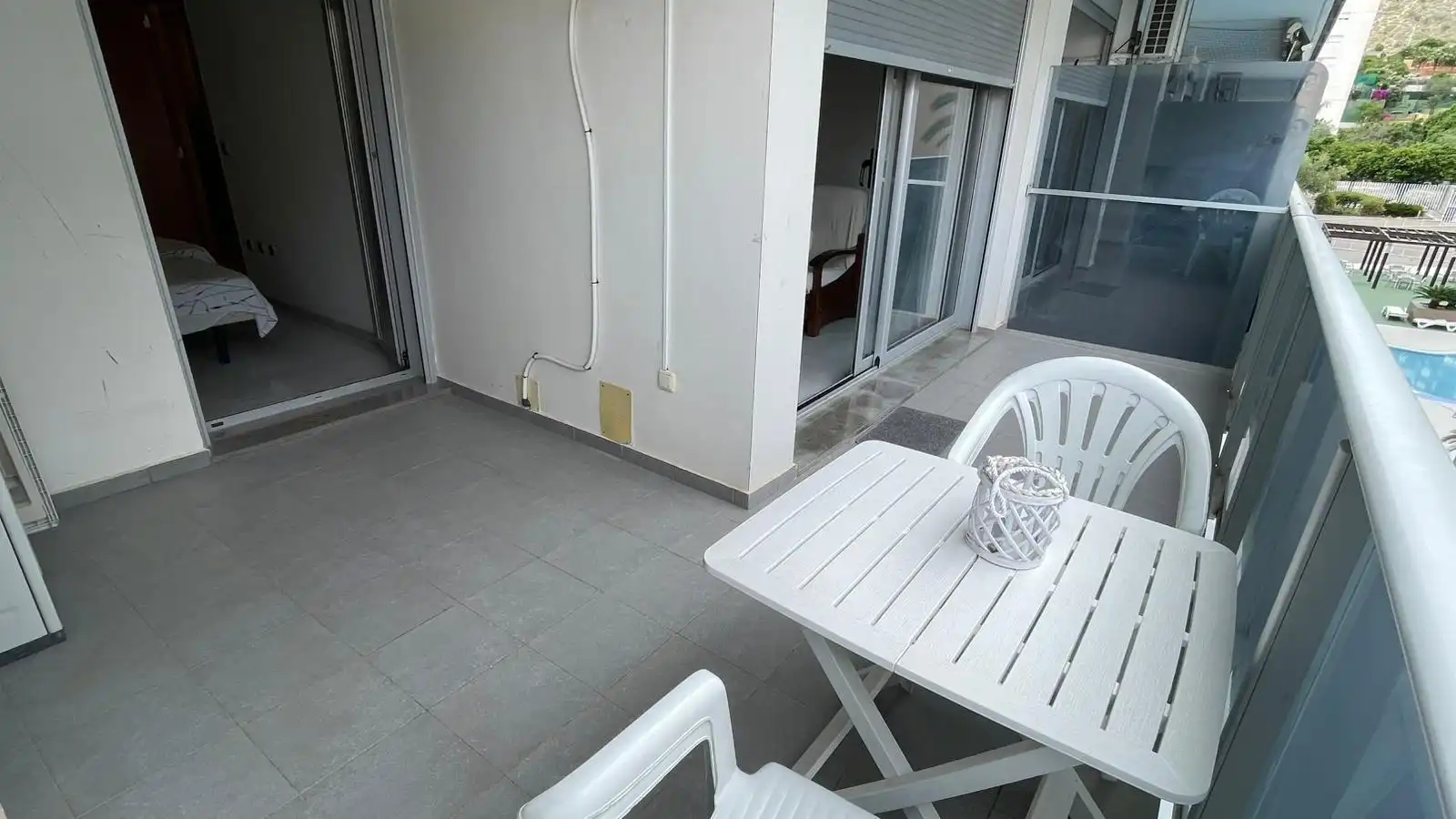 Terrassa de Apartament de lloguer en Villajoyosa / La Vila Joiosa amb Aire condicionat, Moblat i Balcó