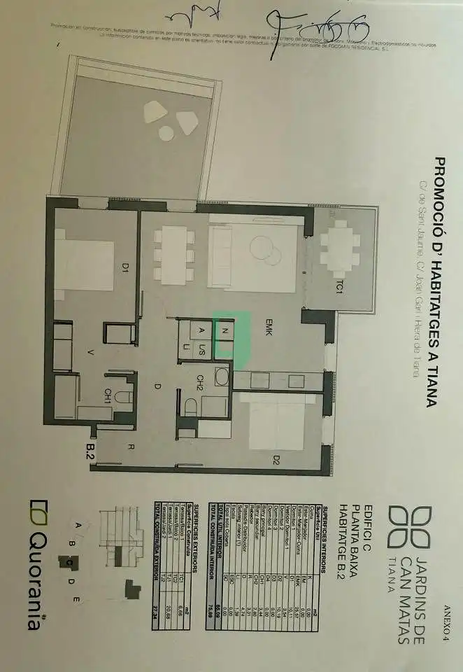 Wohnung zur Miete in Tiana mit Klimaanlage und Terrasse