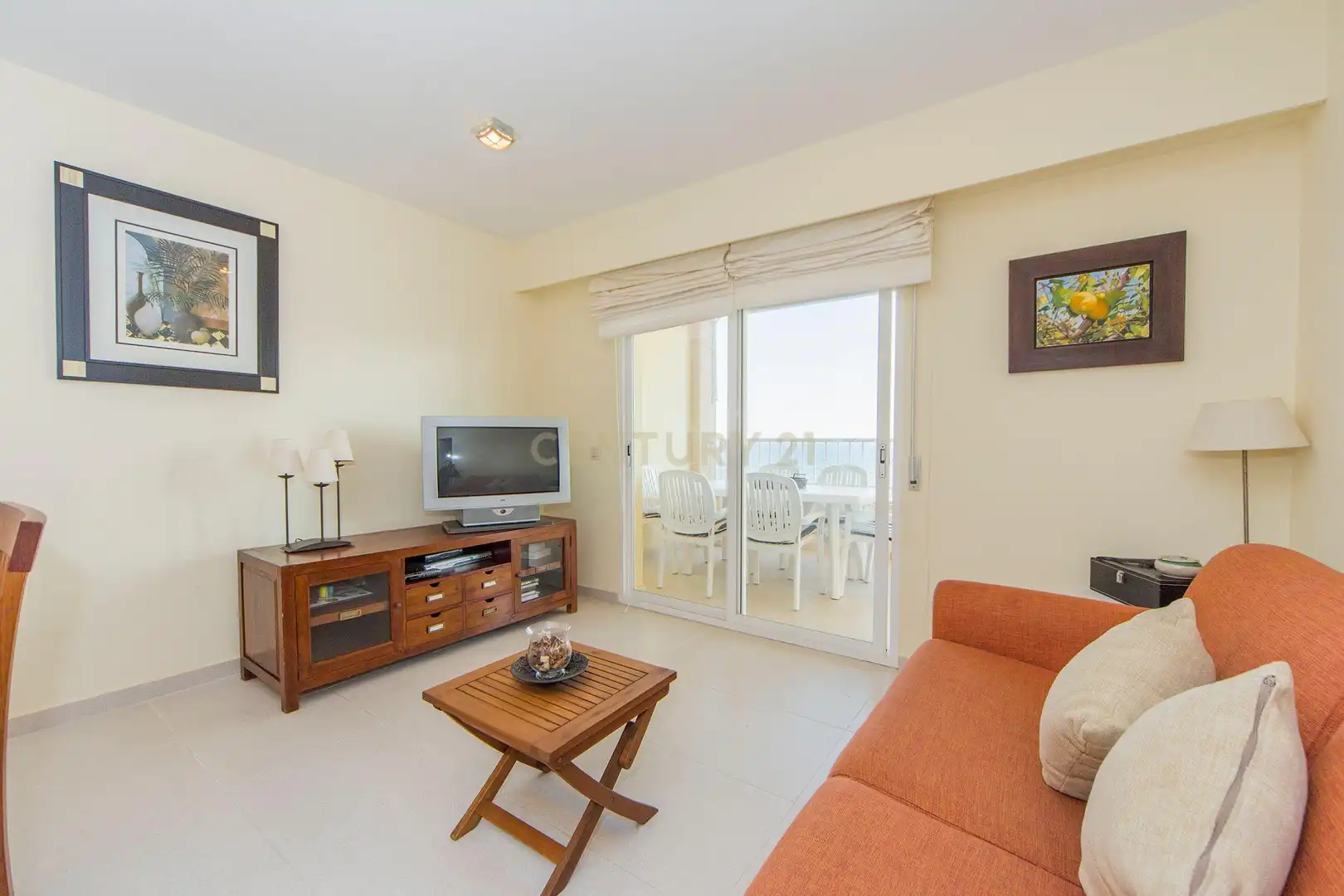 Sala d'estar de Apartament en venda en Calpe / Calp amb Aire condicionat i Piscina comunitària