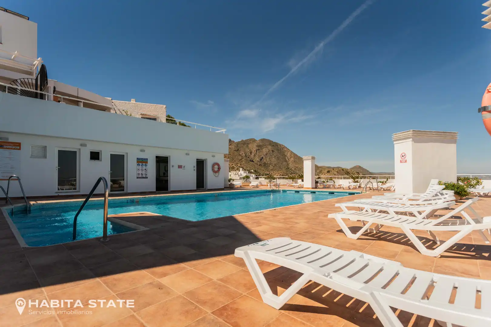 Swimming pool of Flat for rent in Mojácar  with Air Conditioner, Furnished and Pets allowed