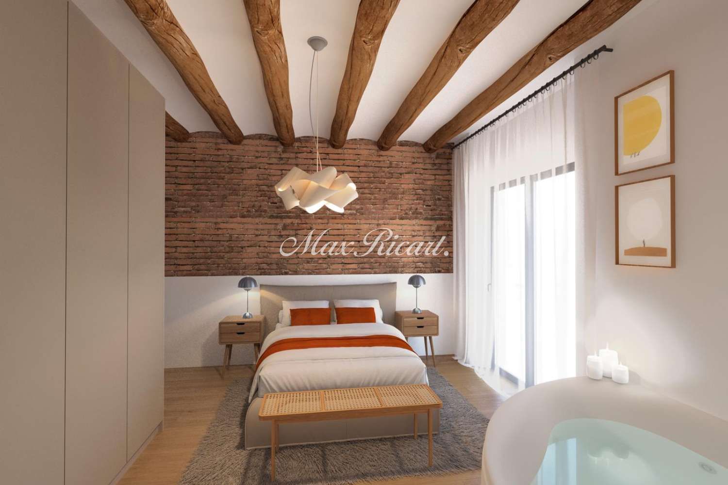 Bedroom of House or chalet for sale in  Barcelona Capital  with Air Conditioner, Heating and Terrace