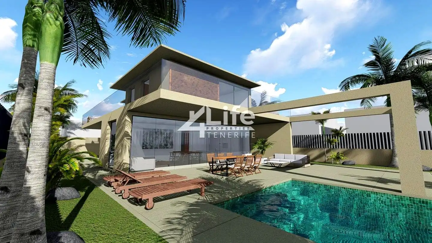 Vista exterior de Casa o chalet en venta en Arona con Jardín privado, Terraza y Piscina