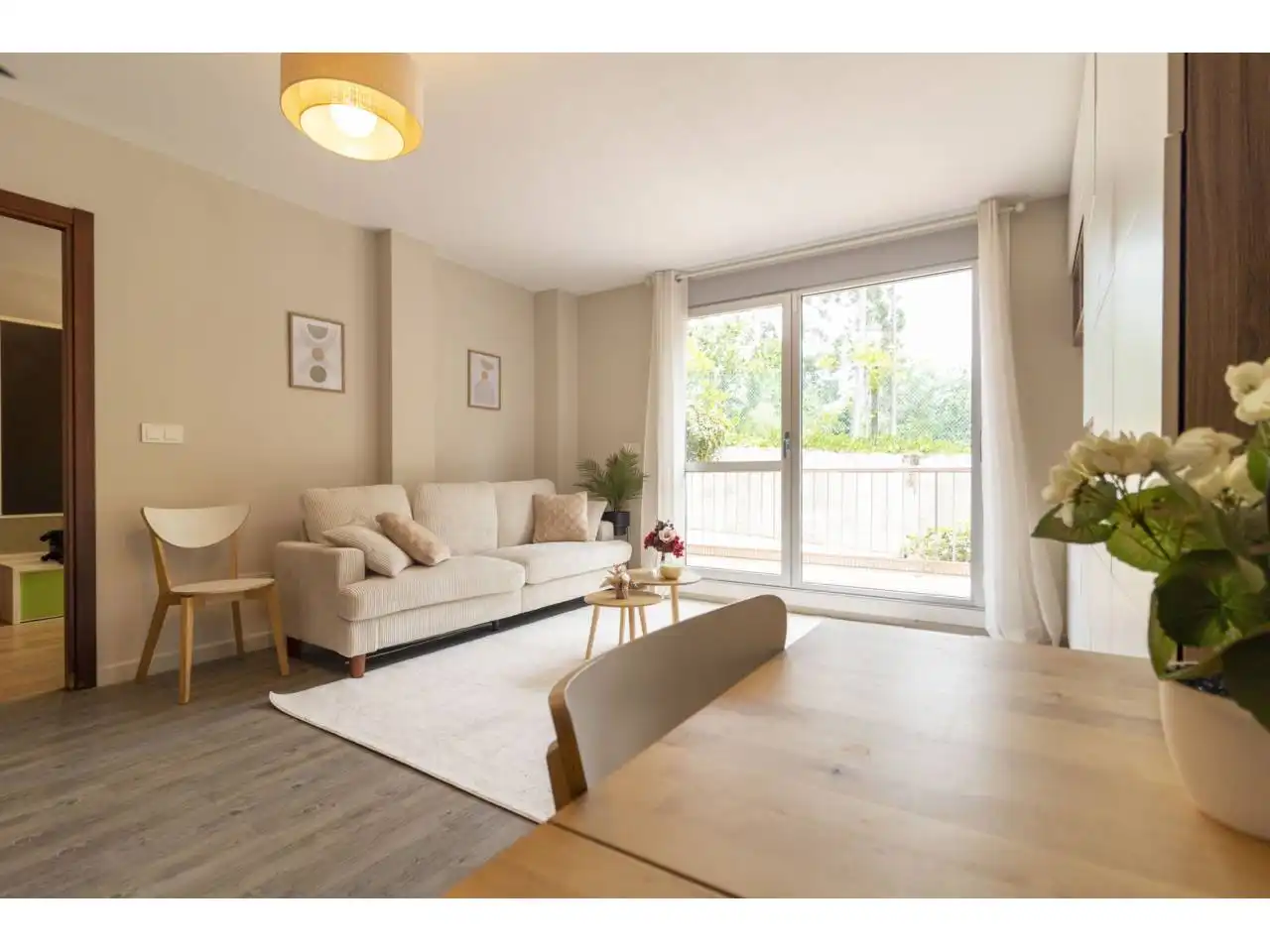 Living room of Flat for sale in Teo  with Heating, Terrace and Furnished