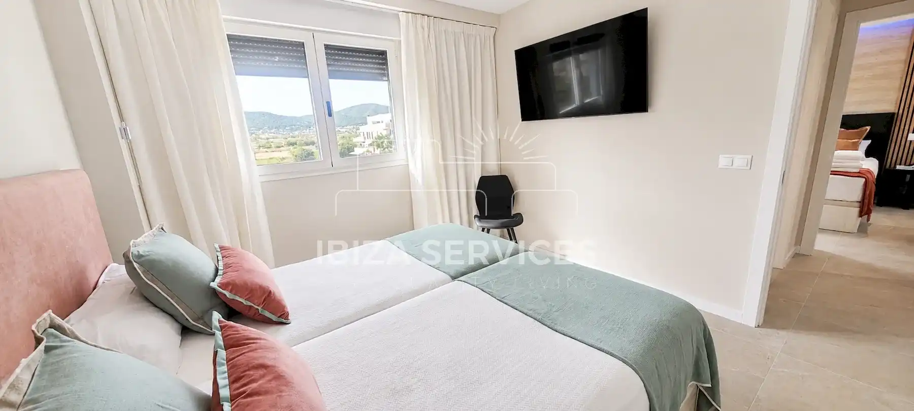 Bedroom of Flat for rent in Eivissa  with Air Conditioner, Private garden and Swimming Pool