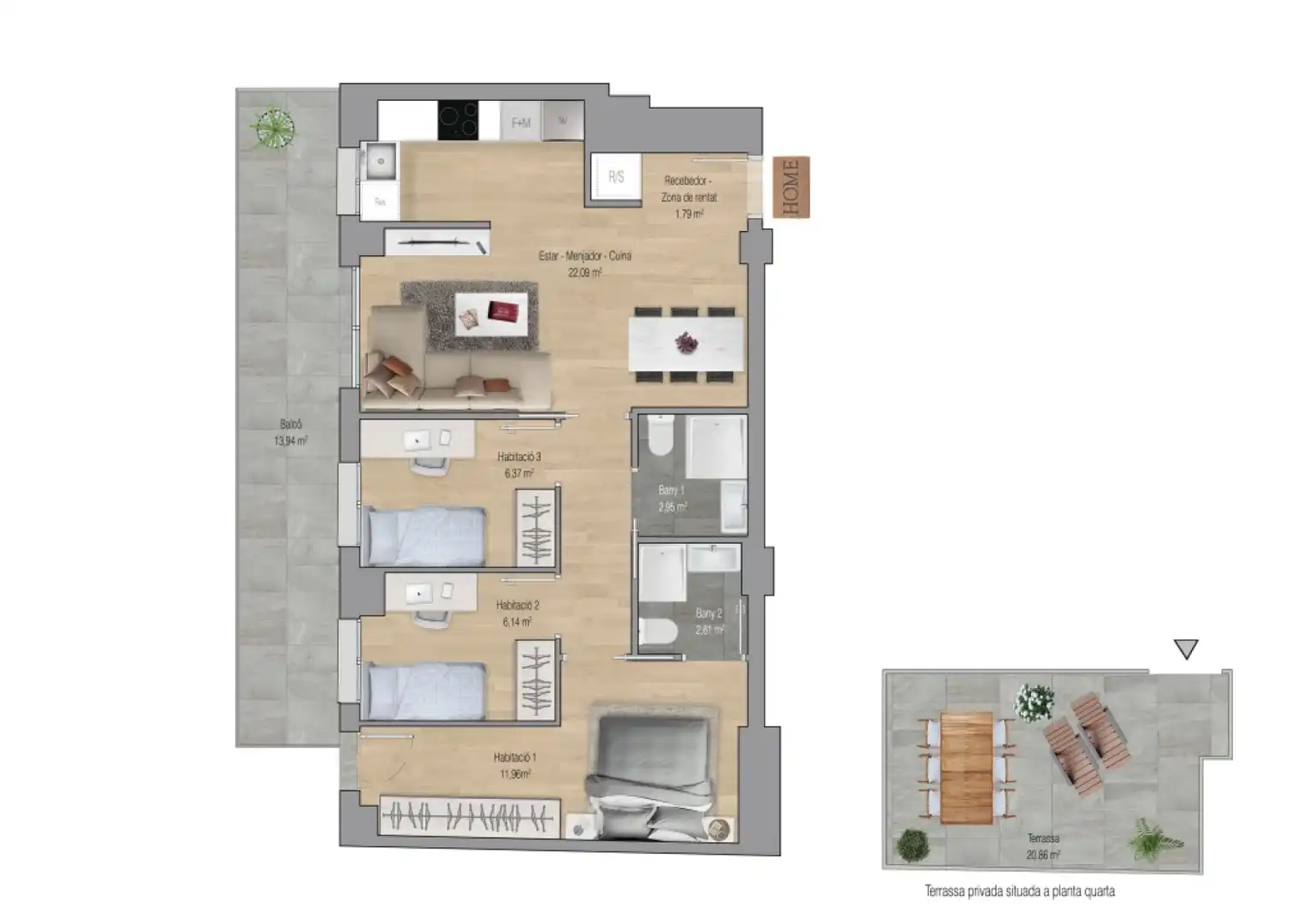 Appartamento con terrazza in vendita a Gavà - Calle MONTFLORIT