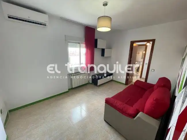 Sala d'estar de Àtic de lloguer en Madrid amb Aire condicionat, Terrassa i Moblat