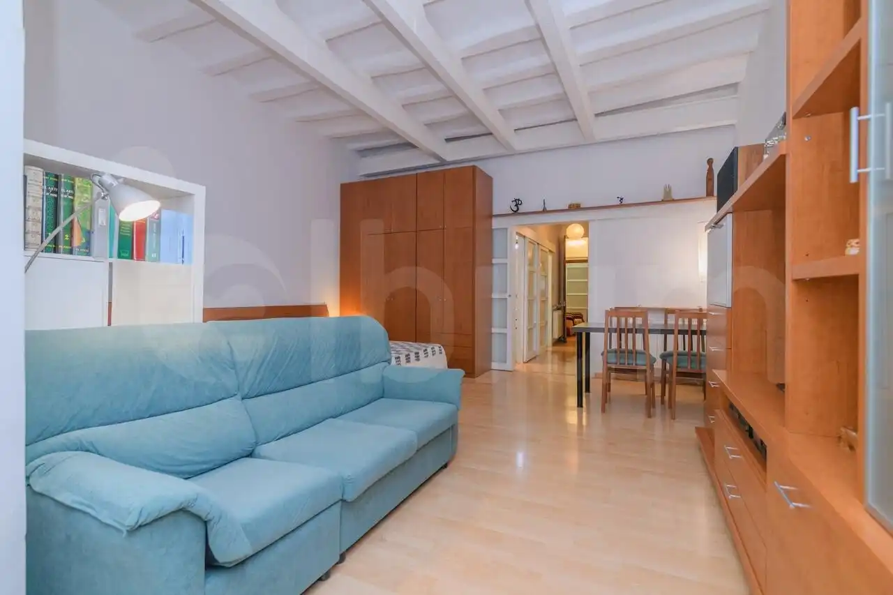 Wohnzimmer von Wohnung zum Verkauf in Barcelona mit Heizung, Parkett und Terrasse