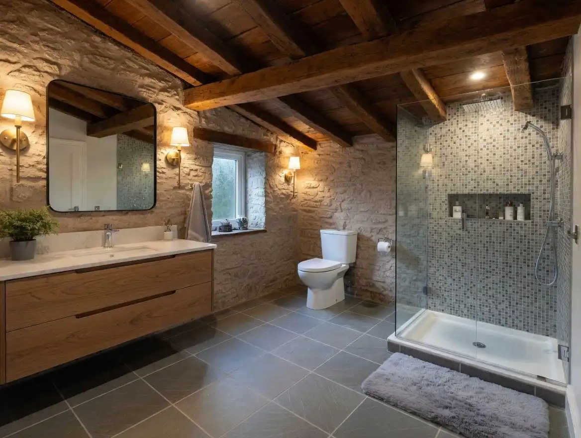 Baño de Finca rústica en venta en Zegama con Jardín privado