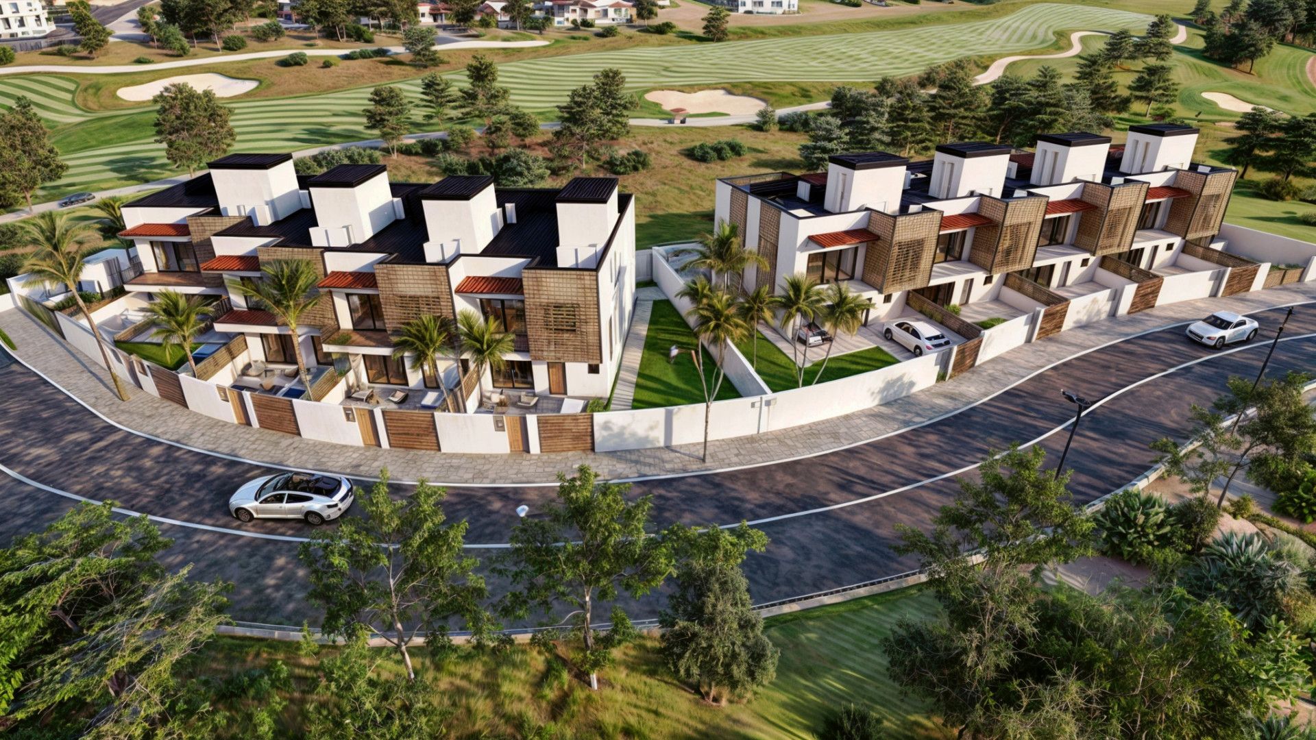 Vista exterior de Casa adosada en venda en Estepona amb Aire condicionat, Jardí privat i Terrassa