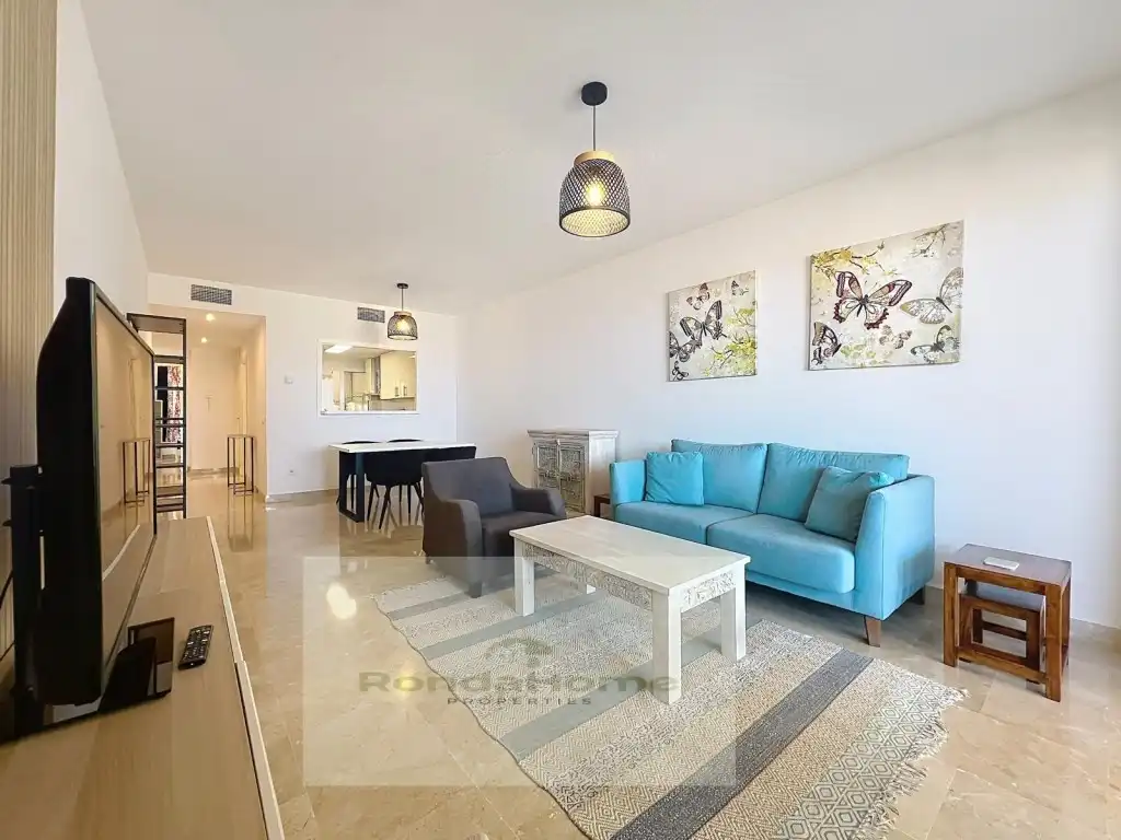 Wohnzimmer von Wohnung zur Miete in Manilva mit Terrasse