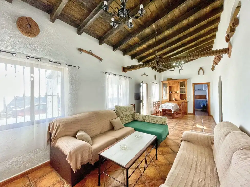 Living room of Country homes for sale in Almáchar  with Private garden, Swimming Pool and Furnished